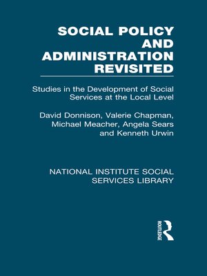 cover image of Social Policy and Administration Revisited